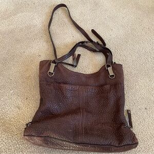 Vince Camuto pebbled lamb leather purse Eliza style Black Cherry color